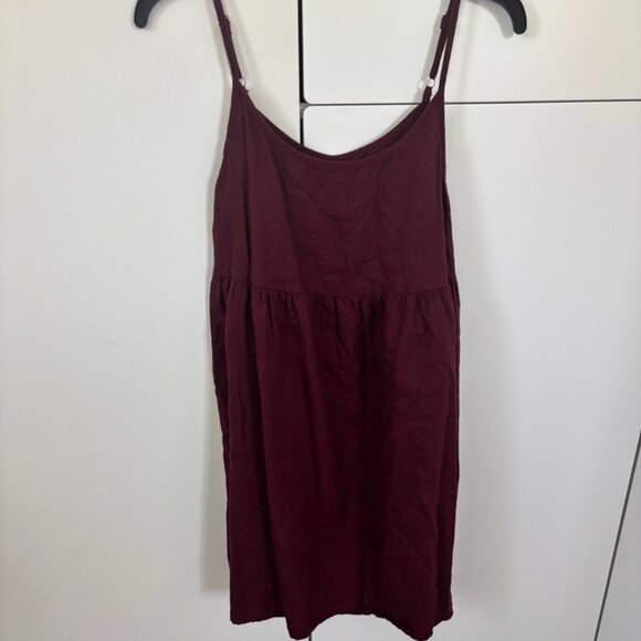 Wild Fable Burgundy Babydoll Mini Dress Size Small - Picture 1 of 3